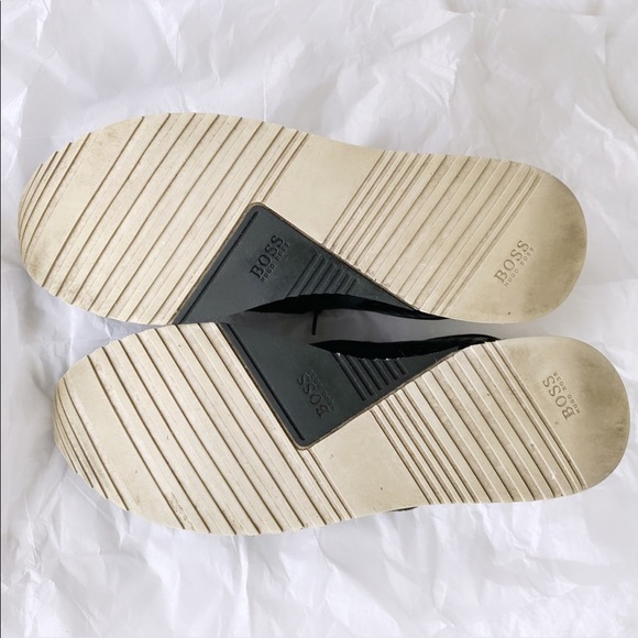 Hugo Boss Low top Sneakers: Black Leather and suede with thin platform Eu 39 - Picture 4 of 5